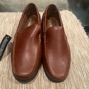 Aston Marc Abrams Tan Leather Loafers Men’s US 12 Slip-On Dress Shoes NEW